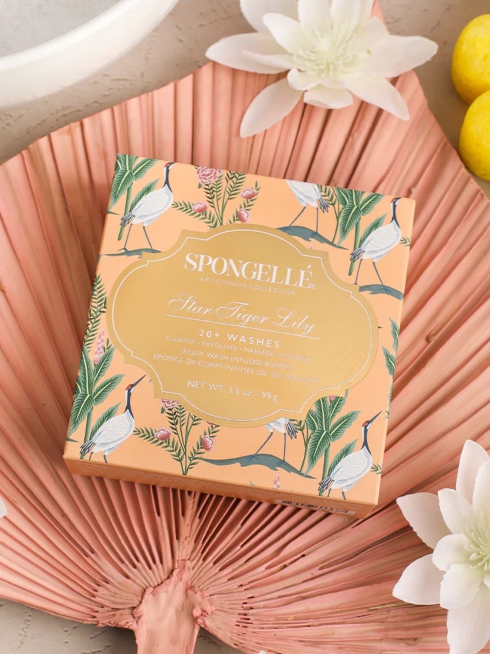 Spongelle Body Wash Infused Buffer in Star Tiger Lily Art Chinois Collection
